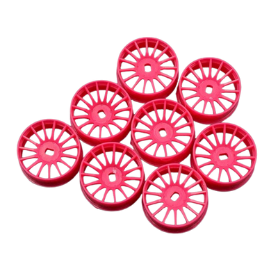Yeah Racing Conjunto de jantes de raios estreitos cor-de-rosa fluorescente de 8,5 mm Kyosho Mini-Z AWD WL-0167FPK