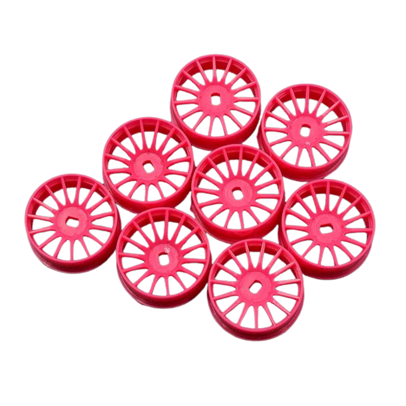 Yeah Racing Juego de llantas de radios estrechos rosa fluorescente de 8,5 mm Kyosho Mini-Z AWD WL-0167FPK