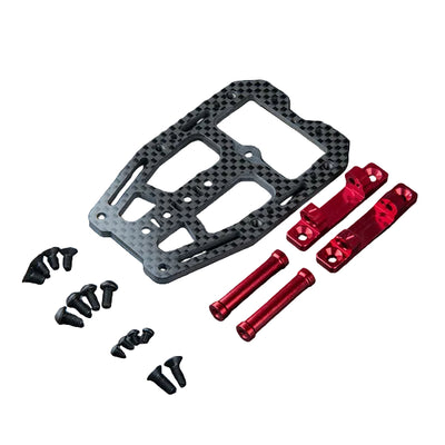 Placa delantera de carbono MST + Espaciador de aluminio rojo RMX 4 210736R