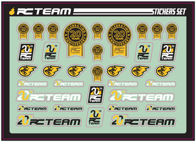 Logo sticker sheet RC Team 20 years 210x150
