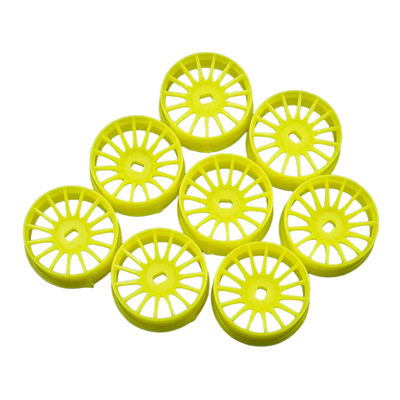 Yeah Racing Conjunto de jantes de raios estreitos amarelos fluorescentes de 8,5 mm Kyosho Mini-Z AWD WL-0167FYW