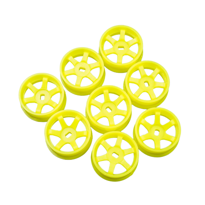 Yeah Racing Juego de llantas estrechas de 8,5 mm Fluo Yellow Kyosho Mini-Z AWD WL-0145FYW