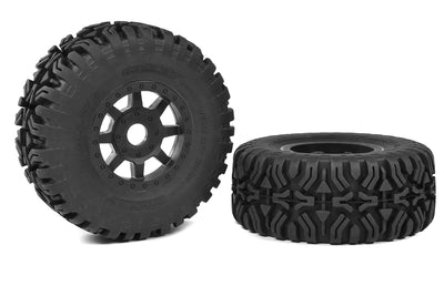 Corally Pneus Mudclaws SC + Jante Noir (x2) Short Course 1/8 C-00180-1250