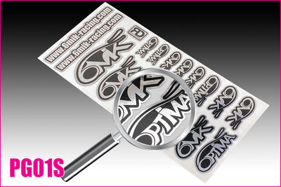 6MIK Planche de Stickers Logo Chrome PG01S