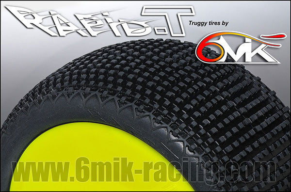 6MIK Jantes Truggy Jaune + Pneus Rapid-T CS TDY11CS