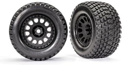 Traxxas Reinforced Gravix Tires + Black Rims (x2) XRT 7862