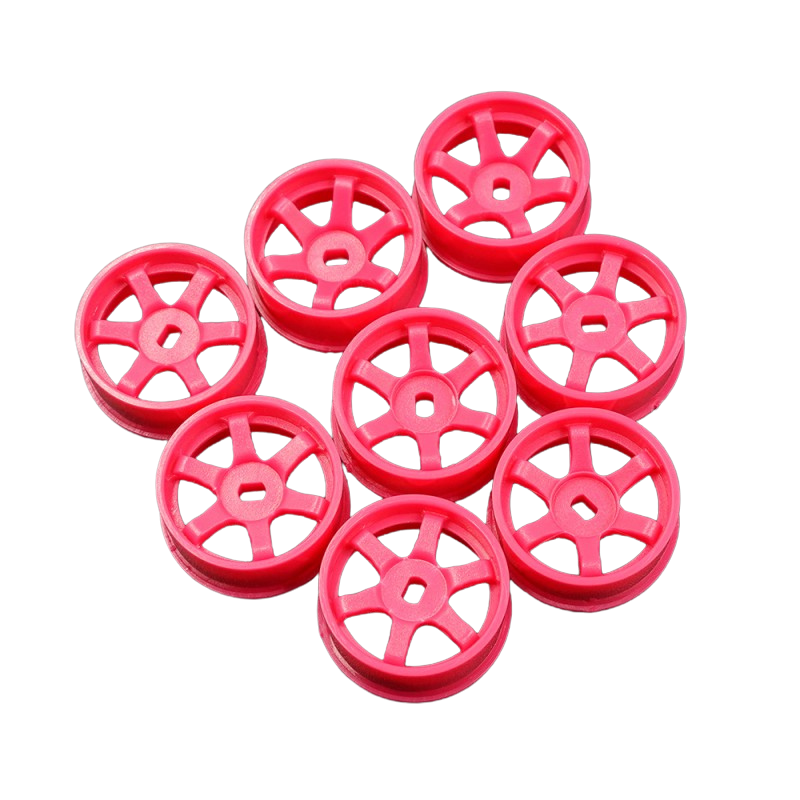 Yeah Racing Juego de llantas estrechas rosa fluorescente de 8,5 mm Kyosho Mini-Z AWD WL-0145FPK