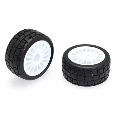 CEN Tires + White Rims (x2) Rally 1/16 C16601