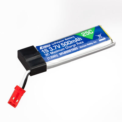 E-flite 500mAh 1S 3.7V 25C Lipo Battery EFLB5001S25