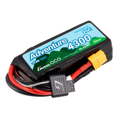 Gens Ace Batería de litio G-Tech Adventure 11,1 V, 4300 mAh, 60C, XT60