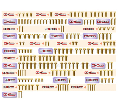 T-Work's Gouden schroevenset MP11 (x167) GSS-MP11