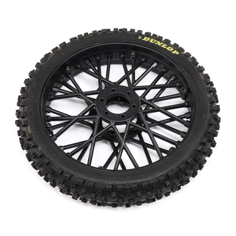 LOSI Black Front Rim + Dunlop MX53 Promoto MX Tire LOS46004