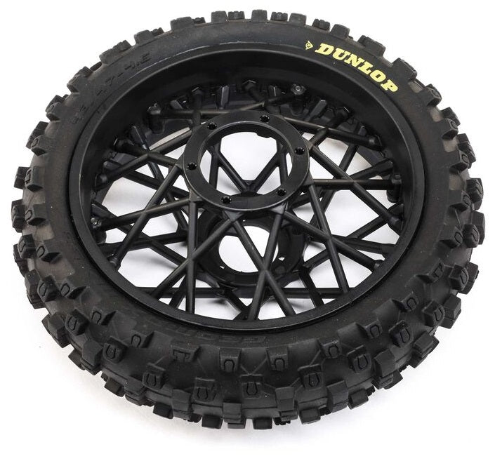 LOSI Hintere Felge Schwarz + Reifen Dunlop MX53 Promoto MX LOS46005