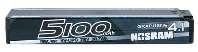 Nosram Lipo Battery Ultra LCG HV Graphene 4.1 7.6V 5100mAh 135C