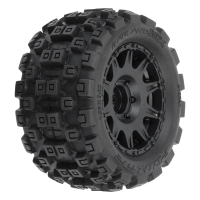 Proline Tires Badlands MX + Raid Black 1.85" wheels (x4) Granite Grom PRO1024110