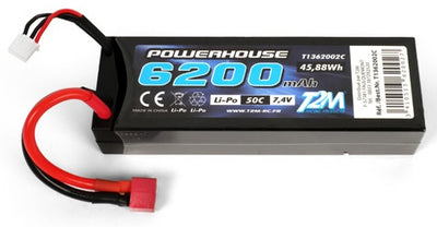 T2M Accu Li-po 7.4V 2S 6200mAH 50C T1362002C