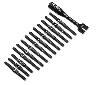 Kit de bielas de titânio preto da T-Work + chave (14 peças) MS2.0 TBB-MS2.0