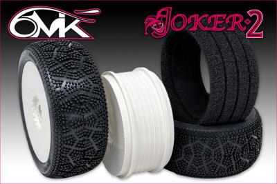 6MIK-banden Buggy gemonteerd en gelijmd Joker-2 + Ultra White-velgen + inzetstukken (x2) TU23