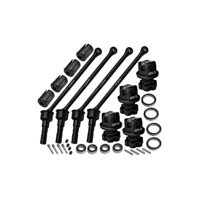 GPM Acciaio CVD + alluminio Hexa 7075 Alberi cardanici neri (x2) TXMW110F/RSN-BK