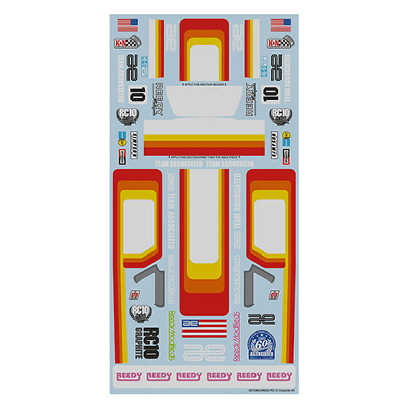 Team Associated Stickers RC10 Graphite 6172