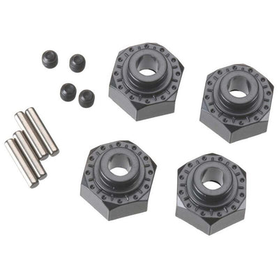 Axial Hexagones Alu 12mm Noir (x4) AX30429