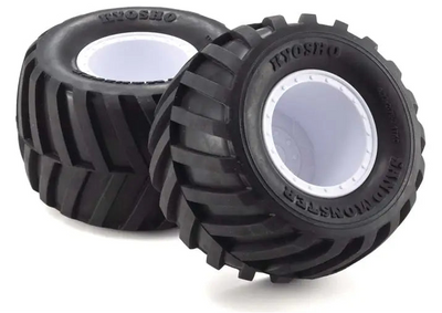 Kyosho Pneumatici V-Shape + Cerchi bianchi (x2) MadVan VE EZTH001WS