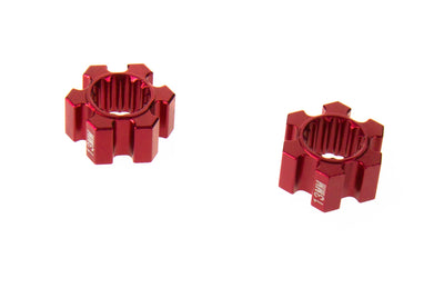 GPM Hexagones de roue alu rouge +13mm (x2) TXM010/13MM-R