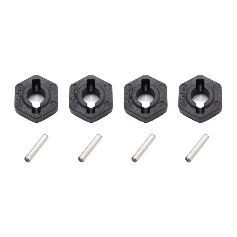 Hexagons + wheel pins (8 pcs) SBX FTK-21101