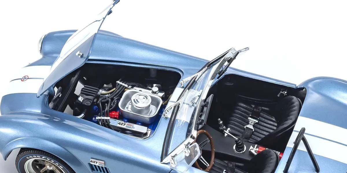 Kyosho Diecast Shelby Cobra 427 S/C Spider 1962 Bleu Clair 1/18 KS08048SBL