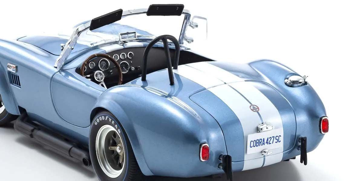 Kyosho Diecast Shelby Cobra 427 S/C Spider 1962 Bleu Clair 1/18 KS08048SBL