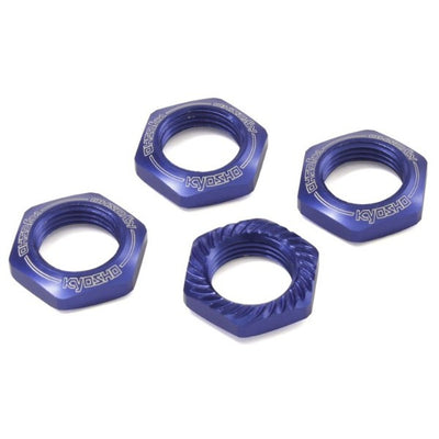 Kyosho Ecrous de Roues Cannelés 1/8 (x4) Bleu IFW472BL