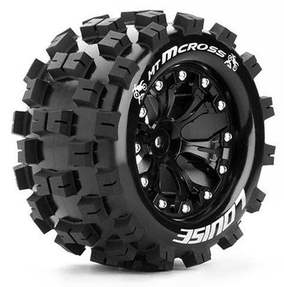 Louise RC Pneus Mt-Cross + Jantes 2.8 Noir 1/2" (x2) LR-T3274SBM