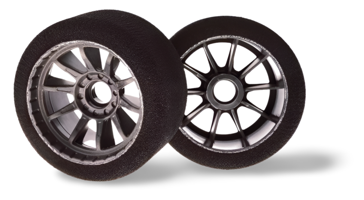 E4d gomme da drift montate su cerchi 5 raggi fog silver E4d gomme da drift montate su cerchi 5 raggi fog silver