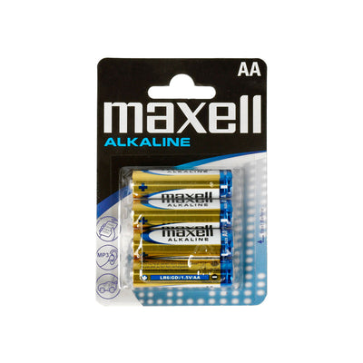 Maxell Piles Alkaline AA 1.5V (x4) R05100M
