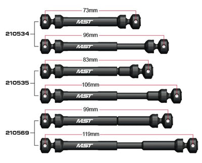 MST Liens Alu Noir 60.5mm (x2) 810026BK