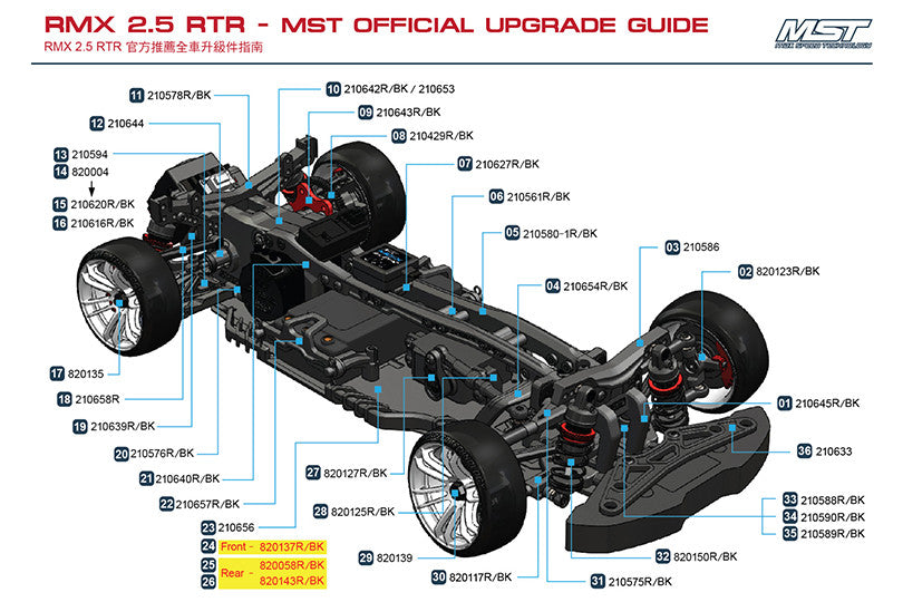 MST RMX 2.5 Classic RWD Drift E30RB KIT 532206G