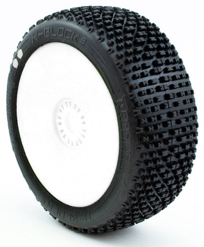 Llantas ProCircuit White + neumáticos H-Block v2 (x2) PCW2001