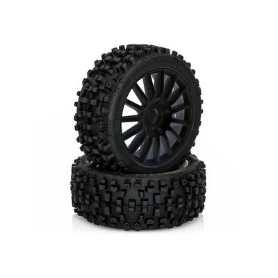 Hobbytech HTR Neumáticos + Llantas Negro Maxi Cross 1/8 (x2) HTR-T458B