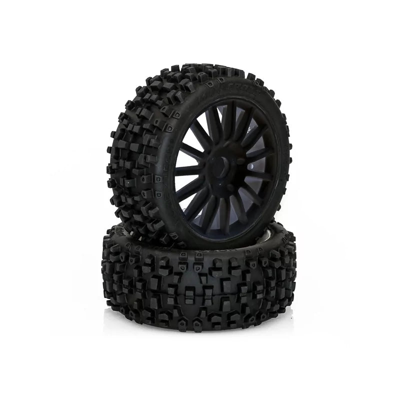 Hobbytech HTR Reifen + Felgen Schwarz Maxi Cross 1/8 (x2) HTR-T458B