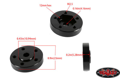 RC4WD Moyeux pour Jantes 1.9 à 5 Ergots (x4) Z-S0734