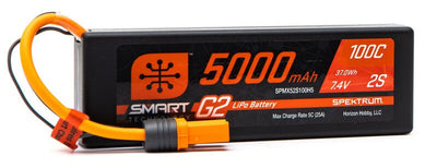 Spektrum Accu lipo Smart G2 2S 7.4v 5000mah 100C Hard Case IC5