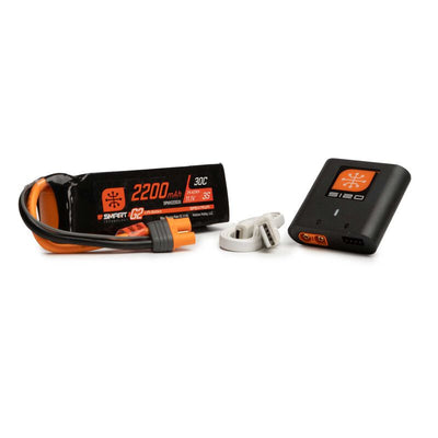 Spektrum Combo Chargeur Smart S120 + Lipo Smart G2 11.1v 2200mah 30C IC3