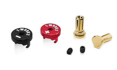 T-Work's Connectiques Pk Or 5mm + Caches (4Pcs) EA-040-5-RB