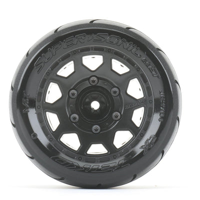 Jetko RC Pneus ST Super Sonic+ Jantes Noir 2.8" (x2) ST 1/10 JK2704CB