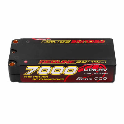 Gens Ace Redline 2.0 Hv Bateria lipo Mid-Shorty 7,6 V 7000 mAh 140C 2S1P