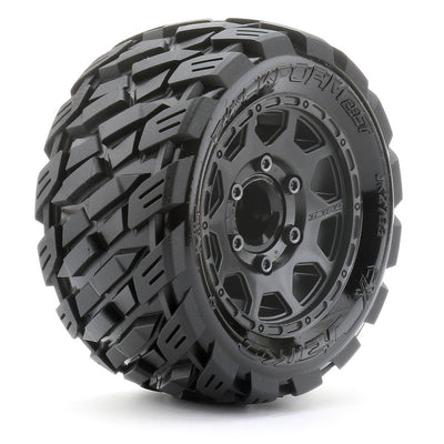 Jetko RC ST Pneus Rockform + Jantes Noir 2.8" (x2) ST 1/10 JK2703CB