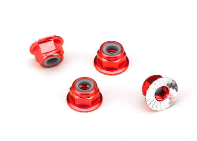 TRAXXAS Ecrous Aluminium Rouge 4mm (x4) 1747A