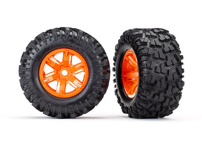 Traxxas Pneus + Jantes X-Maxx Orange (x2) 7772T