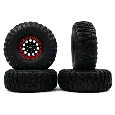 Yeah Racing Neumáticos Claws + Llantas CNC F-RG Rojo 1,9" (x4) WL-0138RD