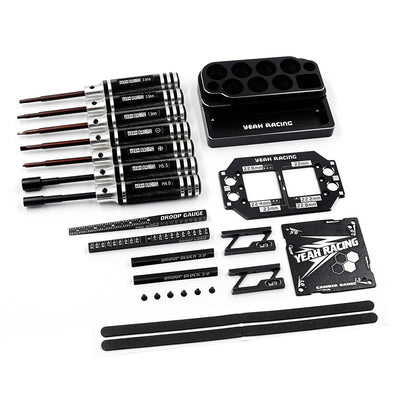 Yeah Racing Set gereedschap + Afstelling + Aluminium steun Kyosho Mini-Z  YT-0254BK